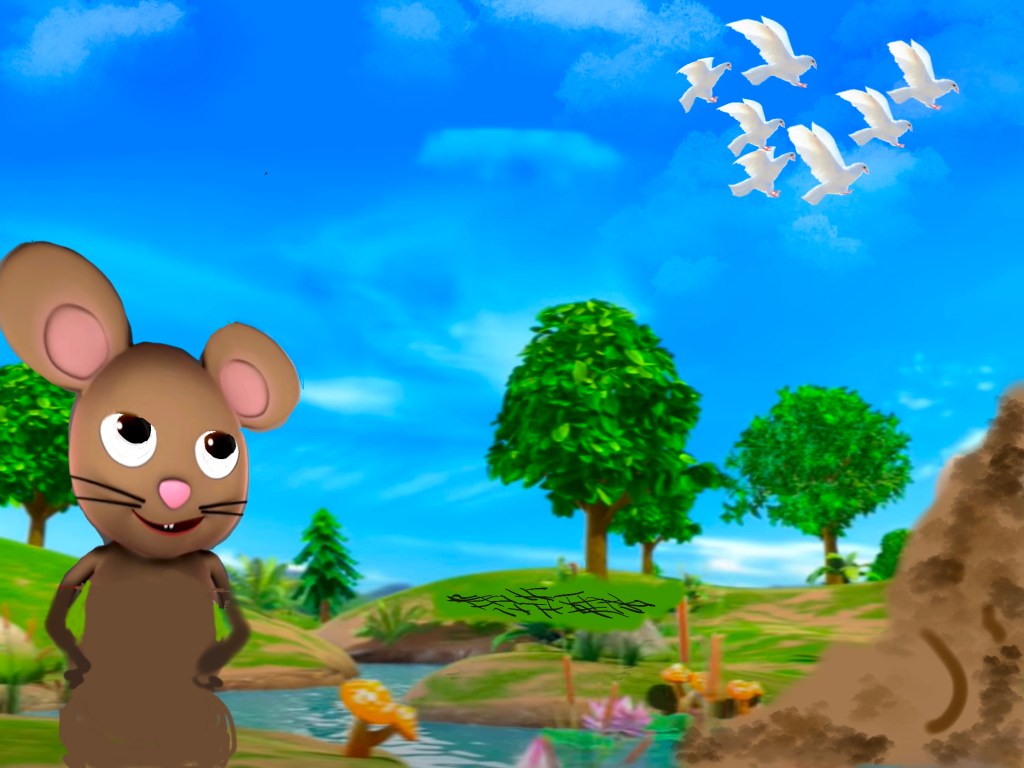 புறாக்கள் எலிக்கு நன்றி கூறிவிட்டு பறந்தன