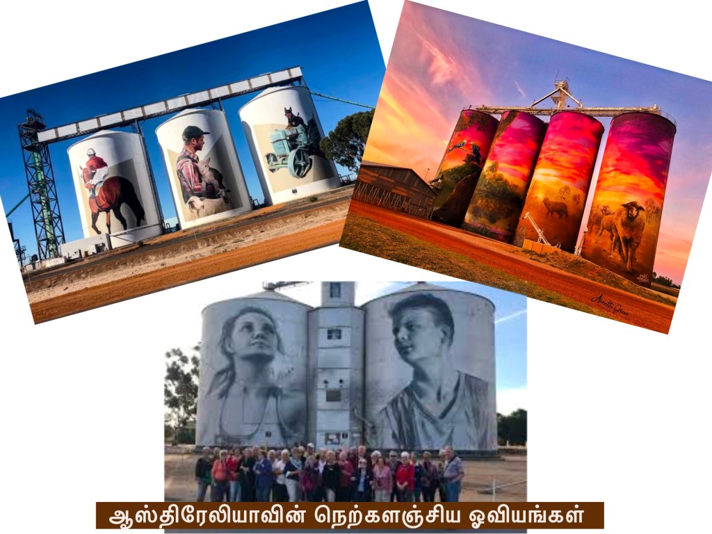 ஆஸ்திரேலியாவின் விவசாயப் பண்ணைகள் நிரம்பிய பிரதேசங்களில் உள்ள கைவிடப்பட்ட நெல் சேமிப்பு தாங்கிகள் (Silos) அண்மைக்காலங்களில் அரசால் புனருத்தாரணம் செய்யப்பட்டு அவற்றின் மேல் அழகிய ஓவியங்கள் இக் கலைஞர்களால் வரையப்படுகின்றன.